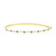 Zamel's 9ct Yellow Gold 60mm with White Cubic Zirconia Enamel Bangle Jewellery