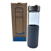 Tupperware Aquananda Glass Drink Bottle 550ml Grey