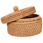 Rattan Woven Storage Box Handwoven Basket With Lid Rattan Container