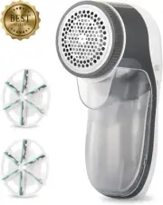 Portable Lint Remover Fabric Shaver, Battery Operated Sweater Defuzzer w/2 Repla
