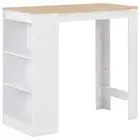 Bar Table With Shelf Home Kitchen Dining Area Furniture Durable Chipboard White