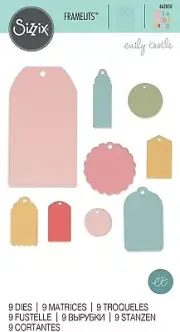 Universal Metal Die Cut Tool Sizzix Framelits Tags #3 662838 Cut Emboss