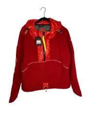 NWT Canada Goose Pyer Moss CG Disk Anorak Pullover Wool Blend Jacket Red Rouge S