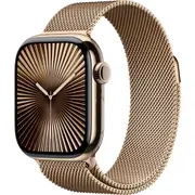 Apple Watch Series 10 42mm Gold Titanium Case GPS + Cellular Milanese Loop