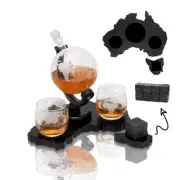 Don Vassie's Limited Edition Whiskey Globe Decanter Set Australia Map- Exclus...