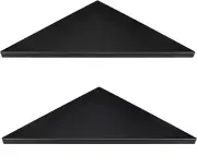 Corner Mounting ShelfEasy to Install Wall Corner Shelf Set of 2 (Black Wood