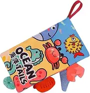 Tails Book | Tails Cloth Book | Early Development Interactive Toy, Multi Texture Touch and Feel Jungle Marine Theme Early Learning Sensory Play Activities for Kids
