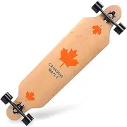 Sports Longboard Skateboard, ABEC-11 Chrome Steel Bearing 41-inch 7-Layer A-Level Maple Maple Leaf Pattern Four-Wheel Skateboard Suitable for Adult Men Women