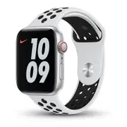 Silicone Apple Watch Band Sport Loop For Apple Watch 44mm White/Black