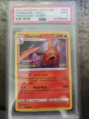 PSA 9 MINT Pokemon Vivid Voltage Prerelease STAFF Holo CHARIZARD Promo SWSH066