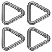 4Pcs Metal Triangle Ring Buckle, 3/4" Spring Snap Clip Hook Jump Rings, Black