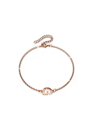 BULLION GOLD Bold Alphabet Letter Initial Charm Bracelet in Rose Gold Tone G