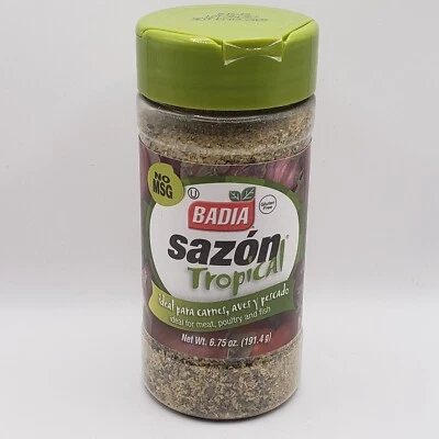 Badia Sazon Tropical Meat Chicken Fish Seasoning Spice 6.75 Oz Shaker Bottle