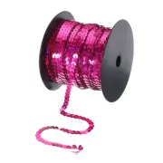 100 Yards x 0.24 Inch Flat Sequin Strip Spangle Sequins Trim Bling Rose Red