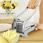 Potato Slicer French Fry Cutter Stainless Steel Potato Chipper with 36/46 Holes Blades Manual Potato Slicer French Fries Press French Fries Chipper Multifunction Vegetable Chipper for Potato Onion