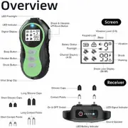 2-Dog Remote Control Dog Training Collar: Waterproof, Rechargeable, and with 4 Modes for Large, Medium, and Small Dogs(Green)