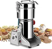 Electric Grain Mill Grinder 800g High Speed Commercial Stainless Steel Grinder Machine Food Grain Mill for Seeds Flour Nut Pill Wheat Corn Herbs Spices Seasonings for Kitchen (800g Swing Type)