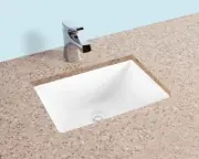 Fiore 18x13 Rectangle Undermount Bathroom Sink, Vitreous Ceramic Lavatory White