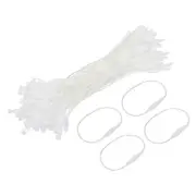 Polyester Rope Hang Tag String Snap Lock 120mm,1mm,100 Pcs,White