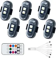 1PCS Wireless LED Lights for car，with Remote Control, high Brightness Wireless led Strobe Light 8 Colors USB Charge IP65 Waterproof Anti-Collision for Car Motorcycle Aircraft Bike