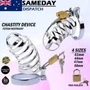 BDSM Chastity Cage Kit Penis Fetish Cock Lock Penis Restraint Bondage Sex Toy