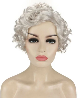 MARGARET - Curly Kanekalon Synthetic Fiber Full Wig, 3.6 in, Silver Grey