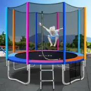 Round Trampoline W/ Ladder & Safety Enclosure Kids Outdoor Trampolines 10ft