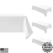 Comfonew 4 Pack White Rectangle Tablecloth - 60 x 120 Inch Fabric Table Cloth