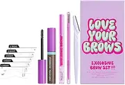 LeoLeoii Brow Set with Eyebrow Card | Waterproof Brow Kit 10Piece Eye Makeup | Cosmetic Supplies with Mascara, Eyebrow Cream, Eyebrow Card, Eyebrow Trimmer for Women