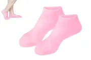 1 Pair Silicone Moisturizing Socks Foot Care Socks for Dry Cracking Rough Skins-Pink