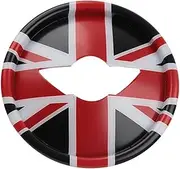 Tianwu05 Fit for M-I-N-I ONE Cooper S JCW F54 F55 F56 F57 F60 Countryman Decal Accessories Car Steering Wheel Center Decorative Sticker Cover(Black Jack)