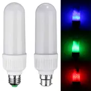E27 B22 5W SMD2835 99LEDs Red Blue Green Flickering Flame Light Bulb AC85-265V E27 BLUE