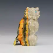 NATIVE AMERICAN ZUNI BUMBLE BEE JASPER OWL FETISH BY NELSON YATSATTIE