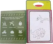 POENVFPO Drawing Book, Coil Binding Design Water Drawing Book with Pen Learning Toys Reusable for Kids Above 3 Years Old (Dinosaur Style)