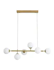 [Oriel Lighting] Eva Opal Glass Pendant Light in Satin Brass