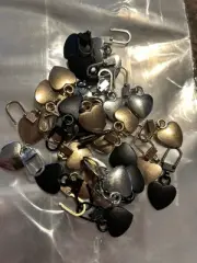 30 Pack Zipper Pull Replacement Heart Shaped Metal - 3 metallic colors