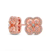 0.25 CT. T.W. Composite Diamond Clover Stud Earrings in 10K Rose Gold