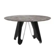 Emil 150cm Round Dining Table w/ Curved Legs - Marble