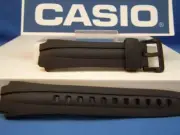 Casio Watchband AQ-160, AQ-162, AQ-163: Original Black Resin Case Formed Strap