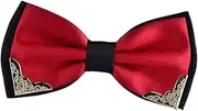 [Holibanna] Men Metal Bow Tie for Formal Casual Occasions Stylish Two-layer Design Red Fashion Accessory for Weddings Events