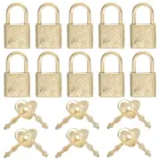 10Pcs Luggage Locks Laptop Bag Padlock Padlock Key Diary Padlock Backpack Locks