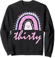 [X.Style] Thirty Year Old Rainbow 30th Birthday for Women 30 Bday Sweatshirt ds1854 Sweater (3XL)