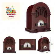 Retro AM/FM Radio with Bluetooth - Classic Wooden Vintage Retro Style Speaker