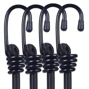4 Pack 2Ft Heavy Duty Bungee Cords Elastic Straps with Hooks for Camping Tents