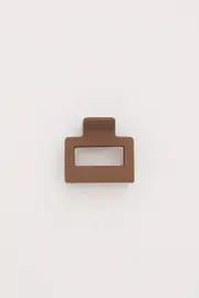 Brown Matte Rectangle Claw Clip