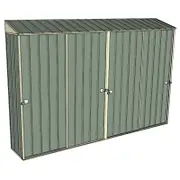 Build-a-Shed 0.4 x 3.0m Four Sliding Doors Garden Locker - Green