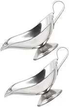 JECOMPRIS Ergonomic Design Stainless Steel Juice Boat Gravy Bowl Spout Metal Sauce Cup Condiment Bowls Easy to Clean for Serving Sauce
