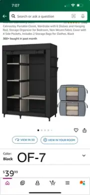 Portable Closet Large Wardrobe Closet Clothes Organizer With 6 Storage Shelves 4