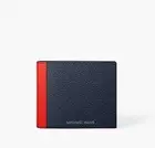New Michael Kors Cooper Two-Tone Billfold Wallet with Coin Pouch Navy / Red
