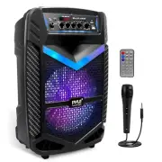 Pyle 600W Rechargeable Outdoor Bluetooth Speaker Portable PA System recorder